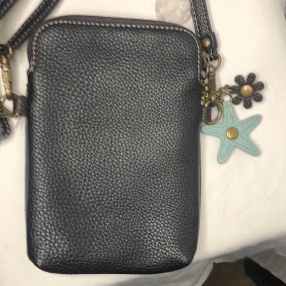 CHALA bedazzled brown and blue jellyfish small crossbody bag. - Picture 6 of 12